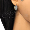 Argolla Huggie 02.210.0132.20 Oro Laminado, con Blanca Zirconia Cubica, Pulido, Dos Tonos
