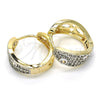 Argolla Huggie 02.210.0132.20 Oro Laminado, con Blanca Zirconia Cubica, Pulido, Dos Tonos