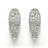 Argolla Huggie 02.210.0132.1.20 Rodio Laminado, con Zirconia Cubica Blanca, Pulido, Rodinado