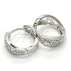 Argolla Huggie 02.210.0132.1.20 Rodio Laminado, con Zirconia Cubica Blanca, Pulido, Rodinado
