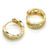 Argolla Huggie 02.210.0132.2.20 Oro Laminado, con Blanca Zirconia Cubica, Pulido, Tono Dorado