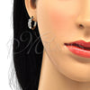 Argolla Huggie 02.210.0134.15 Oro Laminado, con Blanca Zirconia Cubica, Pulido, Dos Tonos
