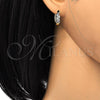 Argolla Huggie 02.210.0134.15 Oro Laminado, con Blanca Zirconia Cubica, Pulido, Dos Tonos