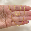 Gargantilla Basica 04.32.0006.20 Oro Laminado, Diseño de Mariner, Pulido, Tono Dorado (0.50 Gauge, 02 MM Thickness, 20 Inches Length)