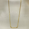 Gargantilla Basica 04.32.0006.22 Oro Laminado, Diseño de Mariner, Pulido, Tono Dorado (0.50 Gauge, 02 MM Thickness, 22 Inches Length)