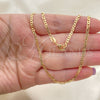 Gargantilla Basica 04.32.0007.20 Oro Laminado, Diseño de Mariner, Pulido, Tono Dorado (0.80 Gauge, 01 MM Thickness, 20 Inches Length)