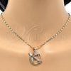 Juego de Arete y Dije de Adulto 10.221.0021 Oro Laminado, Diseño de Gota y Baguette, con Blanca Zirconia Cubica, Pulido, Tono Dorado