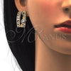 Juego de Arete y Dije de Adulto 10.306.0012 Oro Laminado, con Blanca Cristal, Pulido, Tono Dorado