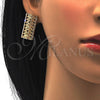 Juego de Arete y Dije de Adulto 10.306.0020 Oro Laminado, con Blanca Cristal, Pulido, Tono Dorado