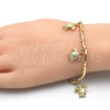 Pulsera de Dije 03.179.0031.07 Oro Laminado, Diseño de Tortuga, Pulido, Tono Dorado (03 MM Thickness, 7 Inches Length)