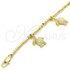 Pulsera de Dije 03.179.0031.07 Oro Laminado, Diseño de Tortuga, Pulido, Tono Dorado (03 MM Thickness, 7 Inches Length)