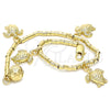 Pulsera de Dije 03.179.0031.07 Oro Laminado, Diseño de Tortuga, Pulido, Tono Dorado (03 MM Thickness, 7 Inches Length)