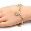 Pulsera de Dije 03.179.0062.07 Oro Laminado, Diseño de Mariposa, Pulido, Tono Dorado (03 MM Thickness, 7 Inches Length)
