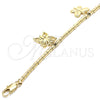 Pulsera de Dije 03.179.0062.07 Oro Laminado, Diseño de Mariposa, Pulido, Tono Dorado (03 MM Thickness, 7 Inches Length)