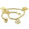 Pulsera de Dije 03.179.0062.07 Oro Laminado, Diseño de Mariposa, Pulido, Tono Dorado (03 MM Thickness, 7 Inches Length)