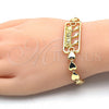 Pulsera Elegante 03.63.1854.07 Oro Laminado, Diseño de Delfín y Corazón, Pulido, Tono Dorado (07 MM Thickness, 7 Inches Length)