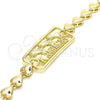 Pulsera Elegante 03.63.1854.07 Oro Laminado, Diseño de Delfín y Corazón, Pulido, Tono Dorado (07 MM Thickness, 7 Inches Length)