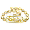Pulsera Elegante 03.63.1854.07 Oro Laminado, Diseño de Delfín y Corazón, Pulido, Tono Dorado (07 MM Thickness, 7 Inches Length)