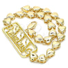 Tobillera Elegante 03.63.1854.10 Oro Laminado, Diseño de Delfín y Corazón, Pulido, Tono Dorado (07 MM Thickness, 10 Inches Length)