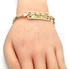Pulsera Elegante 03.63.1855.07 Oro Laminado, Diseño de Ãrbol y Corazón, Pulido, Tono Dorado (07 MM Thickness, 7 Inches Length)