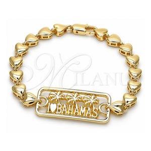 Pulsera Elegante 03.63.1855.07 Oro Laminado, Diseño de Ãrbol y Corazón, Pulido, Tono Dorado (07 MM Thickness, 7 Inches Length)