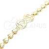 Pulsera Elegante 03.63.1856.07 Oro Laminado, Diseño de Infinito y Corazón, Pulido, Tono Dorado (07 MM Thickness, 7 Inches Length)