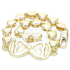 Pulsera Elegante 03.63.1856.07 Oro Laminado, Diseño de Infinito y Corazón, Pulido, Tono Dorado (07 MM Thickness, 7 Inches Length)