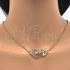 Collares con Dije 04.63.1382.20 Oro Laminado, Diseño de Infinito y Corazón, Pulido, Tono Dorado (01 MM Thickness, 20 Inches Length)