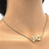 Collares con Dije 04.63.1382.20 Oro Laminado, Diseño de Infinito y Corazón, Pulido, Tono Dorado (01 MM Thickness, 20 Inches Length)