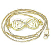 Collares con Dije 04.63.1382.20 Oro Laminado, Diseño de Infinito y Corazón, Pulido, Tono Dorado (01 MM Thickness, 20 Inches Length)