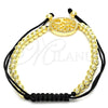Pulsera Elegante 03.299.0011.12 Oro Laminado, Diseño de Ãrbol y Bola, con Blanca Zirconia Cubica, Pulido, Tono Dorado (04 MM Thickness, 12 Inches Length)
