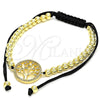 Pulsera Elegante 03.299.0011.12 Oro Laminado, Diseño de Ãrbol y Bola, con Blanca Zirconia Cubica, Pulido, Tono Dorado (04 MM Thickness, 12 Inches Length)