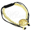 Pulsera Elegante 03.299.0011.12 Oro Laminado, Diseño de Ãrbol y Bola, con Blanca Zirconia Cubica, Pulido, Tono Dorado (04 MM Thickness, 12 Inches Length)