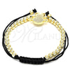 Pulsera Elegante 03.299.0018.11 Oro Laminado, Diseño de Niñita Pequeña y Bola, con Blanca Micro Pave, Pulido, Tono Dorado (04 MM Thickness, 11 Inches Length)
