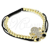 Pulsera Elegante 03.299.0018.11 Oro Laminado, Diseño de Niñita Pequeña y Bola, con Blanca Micro Pave, Pulido, Tono Dorado (04 MM Thickness, 11 Inches Length)
