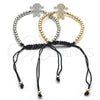 Pulsera Elegante 03.299.0018.11 Oro Laminado, Diseño de Niñita Pequeña y Bola, con Blanca Micro Pave, Pulido, Tono Dorado (04 MM Thickness, 11 Inches Length)