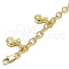 Pulsera de Dije 03.63.1866.08 Oro Laminado, Diseño de Hueco, Diamantado, Tono Dorado (05 MM Thickness, 8 Inches Length)