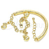 Pulsera de Dije 03.63.1866.08 Oro Laminado, Diseño de Hueco, Diamantado, Tono Dorado (05 MM Thickness, 8 Inches Length)