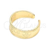 Anillo del Pie 01.117.0004 Oro Laminado, Diseño de Luna y Estrella, Pulido, Tono Dorado (One size fits all)