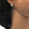 Arete Gancho Frances 02.26.0259 Rodio Laminado, con Swarovski Elements Vitrail Light y Zirconia Cubica Blanca, Pulido, Rodinado