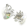 Arete Gancho Frances 02.26.0259 Rodio Laminado, con Swarovski Elements Vitrail Light y Zirconia Cubica Blanca, Pulido, Rodinado