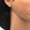 Arete Dormilona 02.26.0265 Rodio Laminado, con Swarovski Elements Aurore Boreale, Pulido, Rodinado