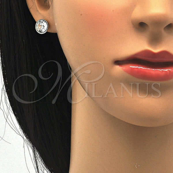Arete Dormilona 02.26.0265.1 Rodio Laminado, con Swarovski Elements Crystal, Pulido, Rodinado