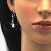 Juego de Arete y Dije de Adulto 10.221.0010.4 Rodio Laminado, Diseño de Arco, con Zirconia Cubica Rosado y Blanca, Pulido, Rodinado