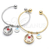 Aro Individual 07.106.0001 Oro Laminado, Diseño de Corazón y Delfín, con Blanca Zirconia Cubica, Esmaltado Rojo, Tono Dorado (02 MM Thickness, One size fits all)