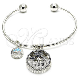 Aro Individual 07.106.0002.1 Rodio Laminado, Diseño de Ãrbol y Delfín, con Zirconia Cubica Blanca, Diamantado, Rodinado (Grosor 02 MM, Talla Unica)