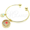 Aro Individual 07.106.0003 Oro Laminado, Diseño de Corazón y Delfín, con Blanca Zirconia Cubica, Esmaltado Rojo, Tono Dorado (02 MM Thickness, One size fits all)