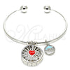 Aro Individual 07.106.0003.1 Rodio Laminado, Diseño de Corazón y Delfín, con Zirconia Cubica Blanca, Esmaltado Rojo, Rodinado (Grosor 02 MM, Talla Unica)