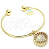 Aro Individual 07.106.0004 Oro Laminado, Diseño de Elefante y Delfín, con Blanca Zirconia Cubica, Diamantado, Tono Dorado (02 MM Thickness, One size fits all)