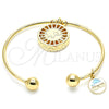 Aro Individual 07.106.0004 Oro Laminado, Diseño de Elefante y Delfín, con Blanca Zirconia Cubica, Diamantado, Tono Dorado (02 MM Thickness, One size fits all)